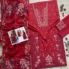 CRIMSON Luxury Chikankari Lawn Unstitched 3 Piece Suit for Women - Premium Summer Festive Collection (Embroidered Chiffon Dupatta, Chikankari Shirt & Sleeves)
