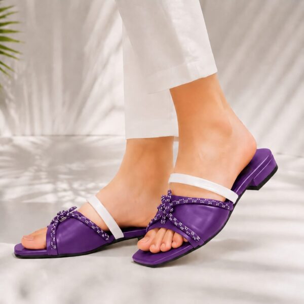 IMG-20260706-WA0030 Elegant Ladies Low Heel Slippers – Comfortable Daily Wear Rhinestone Strap Sandals